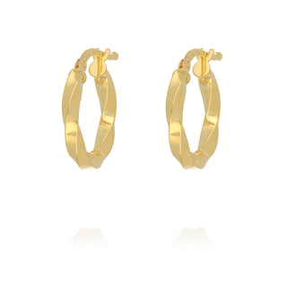 Fine Jewellery Jewellery 9ct Yellow Gold Twisted 15mm Hoop Earrings 1203767