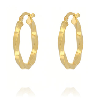 Fine Jewellery Jewellery 9ct Yellow Gold Twisted 19mm Hoop Earrings 1203768