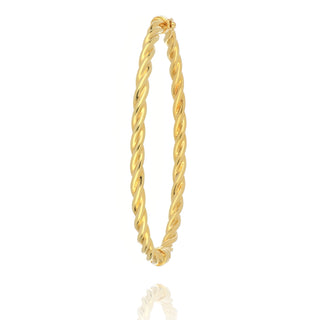 Fine Jewellery Jewellery 9ct Yellow Gold Twisted Hinged Bangle 1111149