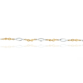 Fine Jewellery Jewellery 9ct Yellow & White Gold Two Tone Fancy Link Bracelet 1103045