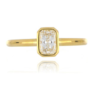 A&S Engagement Collection 18ct Yellow Gold 0.55ct Radiant Cut Diamond Solitaire Rubover Ring