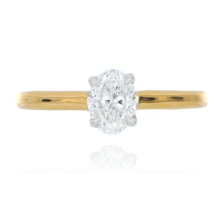 A&S Engagement Collection 18ct Yellow Gold 0.75ct Oval Diamond Solitaire Ring