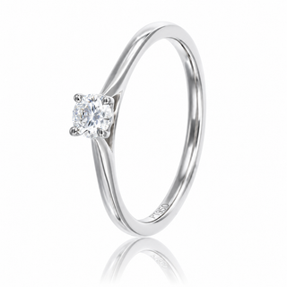 A&S Engagement Collection Platinum 0.26ct Round Brilliant Cut Diamond Solitaire Ring