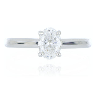 A&S Engagement Collection Platinum 0.90ct Oval Diamond Solitaire Ring