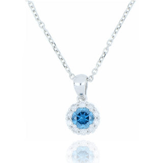 Allum & Sidaway Jewellery A&S Laboratory Grown Collection Platinum 0.41ct Blue Laboratory Grown Diamond Cluster Necklace 6003015