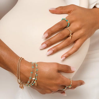 Annie Haak Jewellery Annie Haak Yellow Gold Plated Silver Papillon Turquoise Bracelet - 17cm 1544706
