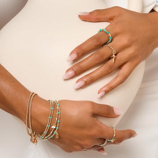 Annie Haak Jewellery Annie Haak Yellow Gold Plated Silver Turquoise Duet Bracelet - 17cm 1544707