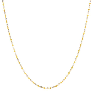 Fine Jewellery Jewellery Sterling Silver Two Colour Diamond Cut Beaded Necklace BA0018733
