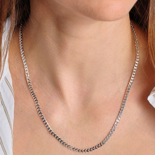 Sterling Silver Curb Chain (3.5mm) Necklace 20 inch