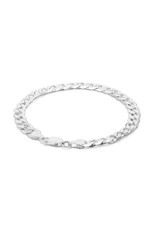 Sterling Silver Curb Chain (7mm) Bracelet 8 inch