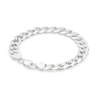 Sterling Silver Curb Chain (9mm) Bracelet 8 inch