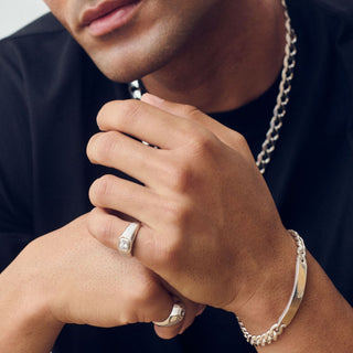 Fine Jewellery Jewellery Sterling Silver Curb Chain Cuban (8mm) ID Bracelet 8.5 inch BA0074549