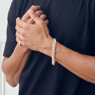 Sterling Silver Curb Chain Cuban (10.5mm) Bracelet 8.5 inch