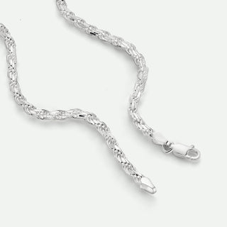 Sterling Silver Rope Chain Necklace 22 inch