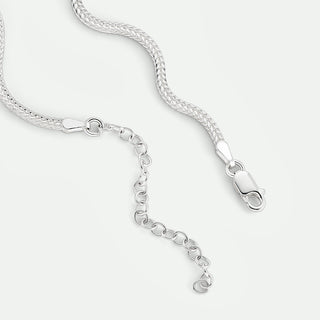 Sterling Silver Fox Tail Chain Necklace 18 inch (16+2")