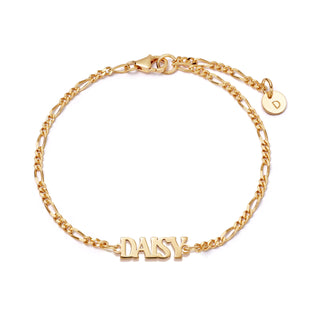 Daisy London Yellow Gold Plated Customisable Name Bracelet