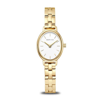 Bering 24MM Gold Plated Oval Quartz Watch 