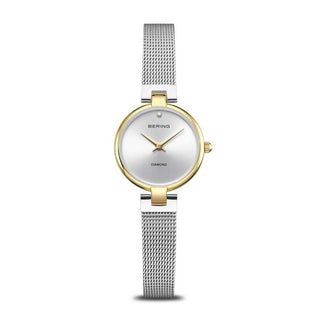 Bering 24MM Stainless Steel & Gold Plated Mesh Strap Quartz Watch