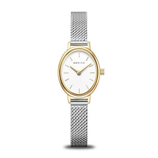 Bering 24MM Stainless Steel & Gold Plated Oval Mesh Strap Quartz Watch