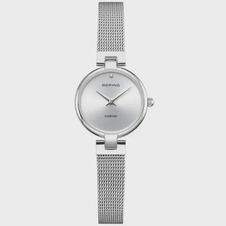 Bering 24MM Stainless Steel Mesh Strap Quartz Watch