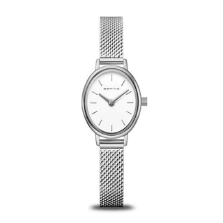 Bering 24MM Stainless Steel Oval Mesh Strap Quartz Watch