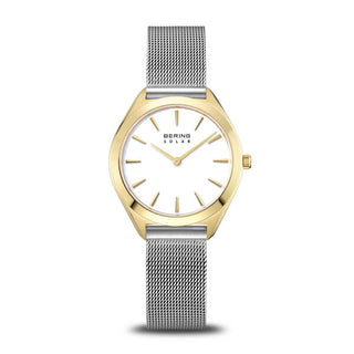 Bering 31MM Stainless Steel & Gold Plated Solar Watch