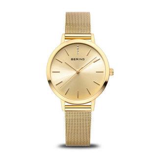 Bering 34MM Yellow Gold Plated Mesh Strap Watch