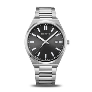 Bering 39MM Stainless Steel Black Dial Quartz Watch
