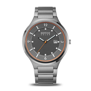 Bering 42MM Grey Stainless Steel Solar Watch 