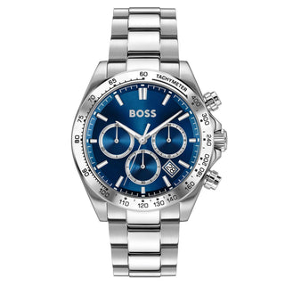 Hugo Boss Watches Boss Gents Stainless Steel 44mm Hero 2.0 Chronograph Blue Face Watch 5303126