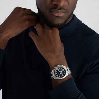 Hugo Boss Watches Boss Gents Stainless Steel 44mm Hero 2.0 Chronograph Blue Face Watch 5303126