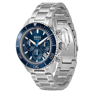 Hugo Boss Watches Boss Gents Stainless Steel 44mm Sealiner Chorograph Blue Face Quartz Watch 5303127