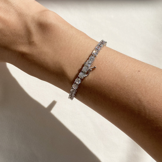Carat* London White Gold Plated CZ Hailey Tennis Bracelet