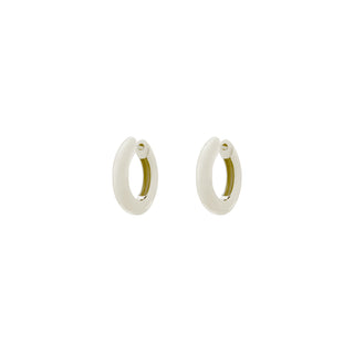 Carat* London White Gold Plated Small Haley Plain Hoop Earrings