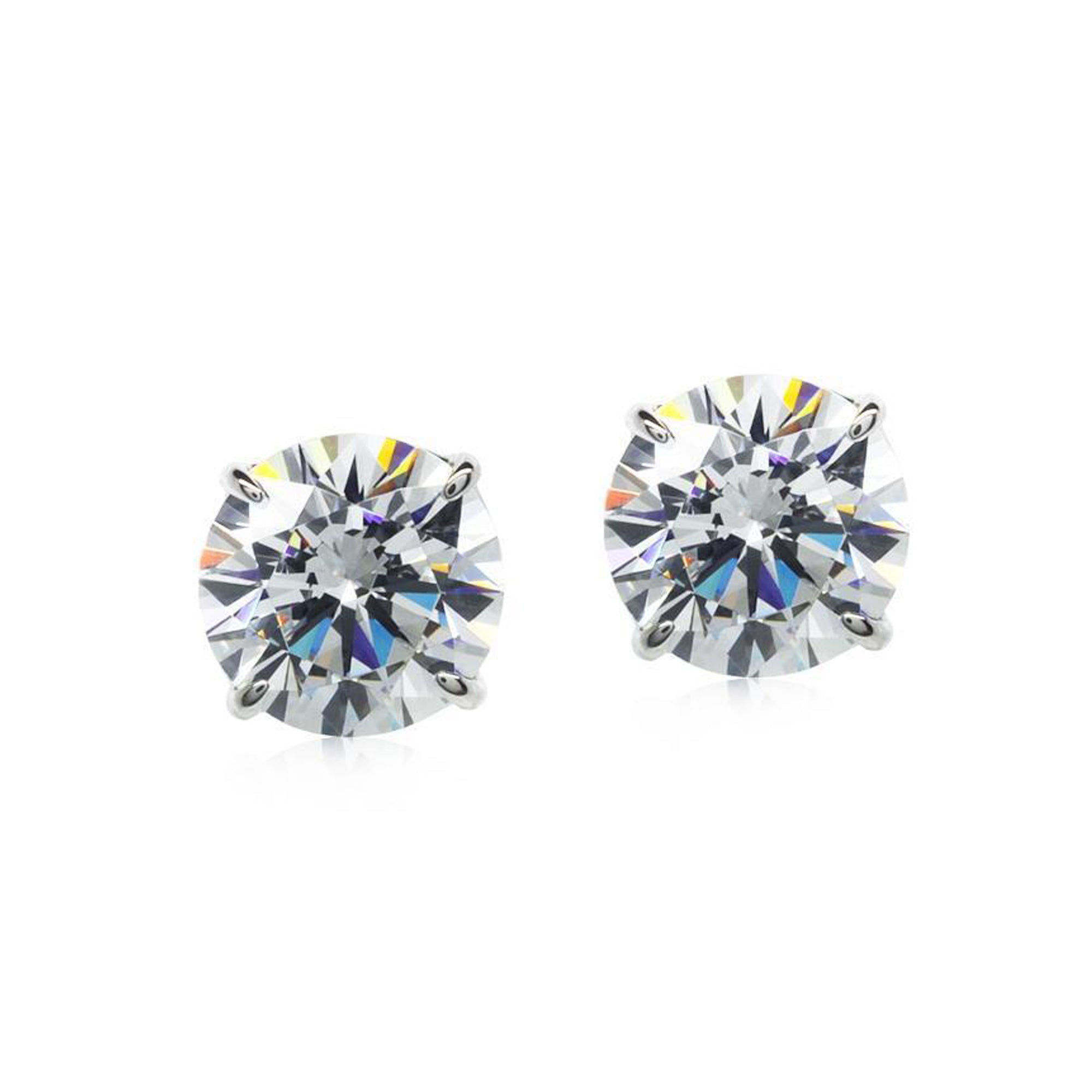 Carat* London 9ct White Gold CZ Eternal Stud Earrings Allum