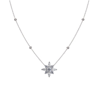Carat* London White Gold Plated CZ Camelia Necklace
