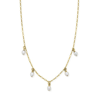 Chlobo Gold Plated Ethereal Multi Pearl Drop Necklace