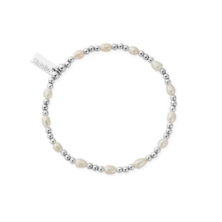 Chlobo Silver Cute Charm Freshwater Pearl Bracelet