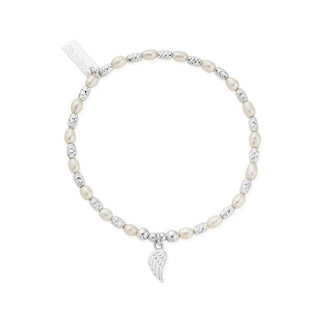 Chlobo Silver Forever & Always Pearl Charm Bracelet