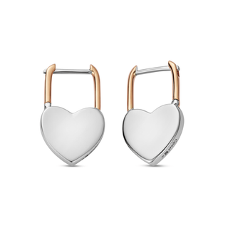Clogau Jewellery Clogau Silver Cariad Padlock Hoop Earrings 2110169