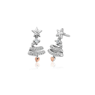 Clogau Silver Christmas Tree Topaz Drop Earrings