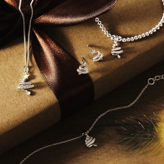 Clogau Silver Christmas Tree Topaz Set