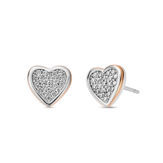 Clogau Jewellery Clogau Silver Forever Yours Swarovski Zirconia Love Heart Stud Earrings 2102072