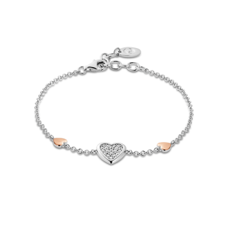 Clogau Silver Forever Yours Swarovski Zirconia Love Heart Bracelet