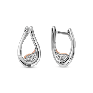 Clogau Jewellery Clogau Silver Past Present Future Twist Hoop Earrings 2102069