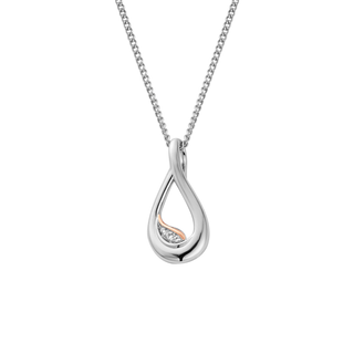 Clogau Silver Past Present Future Twist Pendant