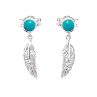 Annie Haak Jewellery Annie Haak Silver Turquoise Feather Drop Earrings 1540907