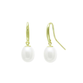 Fine Jewellery Jewellery 9ct Yellow Gold 7.5-8mm Cultured Pearl Hook Earrings 1219223