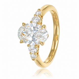 Allum & Sidaway Jewellery 18ct Yellow Gold 2.29cttw Lab Grown Oval Cut Diamond Five Stone Ring 6020064