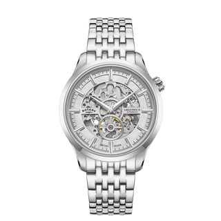 Rotary automatic skeleton watch discount